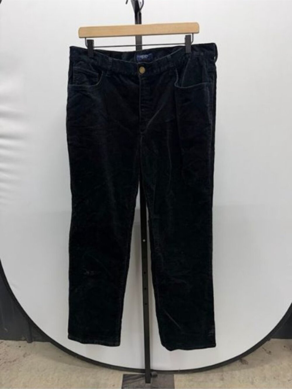 Chaps Black Corduroy Straight Leg Pant